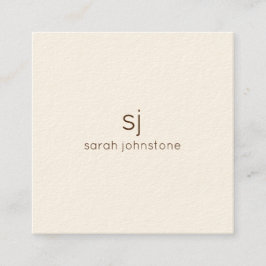 Minimalistiskt monogram fyrkantigt visitkort