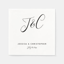 Minimalistiskt Monogram Initialer med enkel Elegan Pappersservett