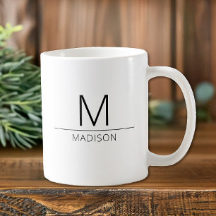 Minimalistiskt monogram kaffemugg