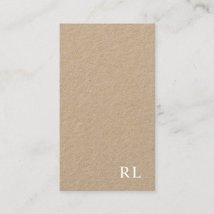 Minimalistiskt Monogram Kraft-Affärskort Visitkort