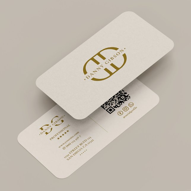 Minimalistiskt Monogram Logotyp Initial Sand Yrkes Visitkort (Minimal Monogram Logo Initial Sand Professional Business Card
)