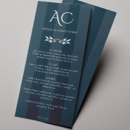 Minimalistiskt monogram med stripe Indigo Blue Brö Meny