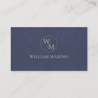 Minimalistiskt monogram | Mörk. Marinblå Visitkort