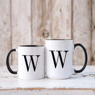 Minimalistiskt monogram mugg