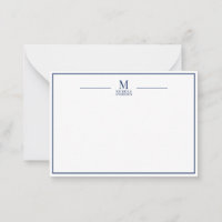 Minimalistiskt Monogram Namn Kant Navy & Vit