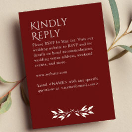 Minimalistiskt monogram stripe Rosewood Red OSA Kort
