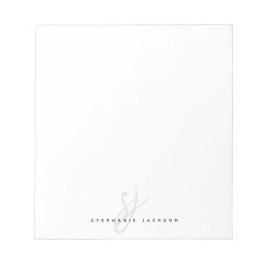 Minimalistiskt monogramhandsskript Initialer Anteckningsblock