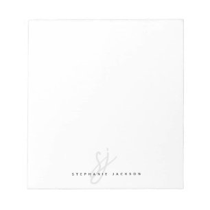 Minimalistiskt monogramhandsskript Initialer Anteckningsblock