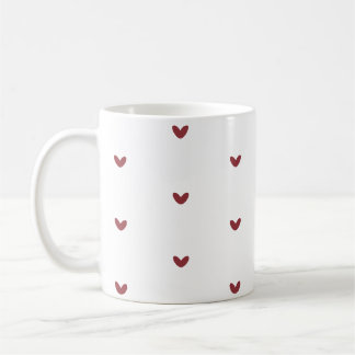 Minimalistiskt mönster med små röda hjärtan kaffek kaffemugg