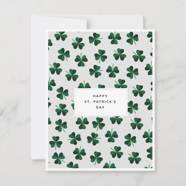 Minimalistiskt Mönster St. Patrick-Day Card Julkort (Framsida)