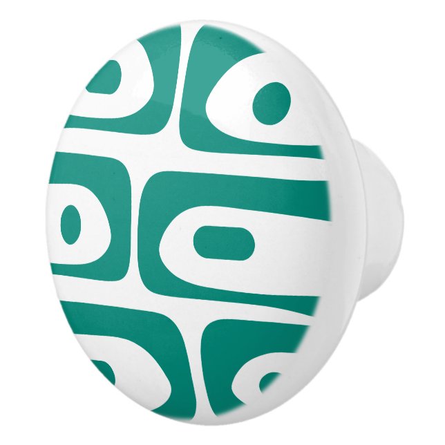 Minimalistiskt Mönster Teal, modernt Piquet i mitt Knopp (Höger)