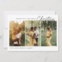 Minimalistiskt multifoto-julkort för Helgdag