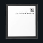 Minimalistiskt murbruk, initialt och Namn Anteckningsblock<br><div class="desc">Den här eleganten har enkelt anteckningsblock klassiskt blocktypografi av den ursprungliga texten och namn eller anpassningsbar efter eget val.</div>
