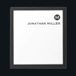 Minimalistiskt murbruk, initialt och Namn Anteckningsblock<br><div class="desc">Den här eleganten har enkelt anteckningsblock klassiskt blocktypografi av den ursprungliga texten och namn eller anpassningsbar efter eget val.</div>