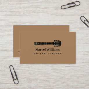Minimalistiskt musikaliskt Affärskort med Guitar N Visitkort