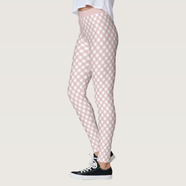 Minimalistiskt MUT-Rosa Mönster Leggings (Vänster)