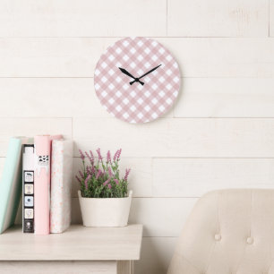 Minimalistiskt MUT-Rosa Mönster Stor Klocka