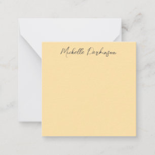 Minimalistiskt Namn Personlig Calligraphy Beige Anteckningskort