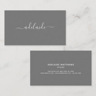 Minimalistiskt namnteckning av Grått Salon-hårst Visitkort