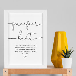 Minimalistiskt Nappar Hunt Baby Shower-spel Poster