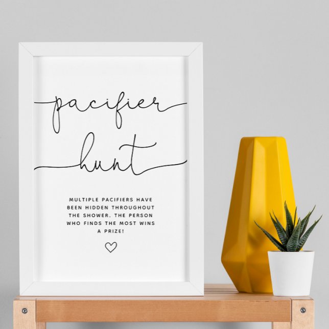 Minimalistiskt Nappar Hunt Baby Shower-spel Poster (Skapare uppladdad)