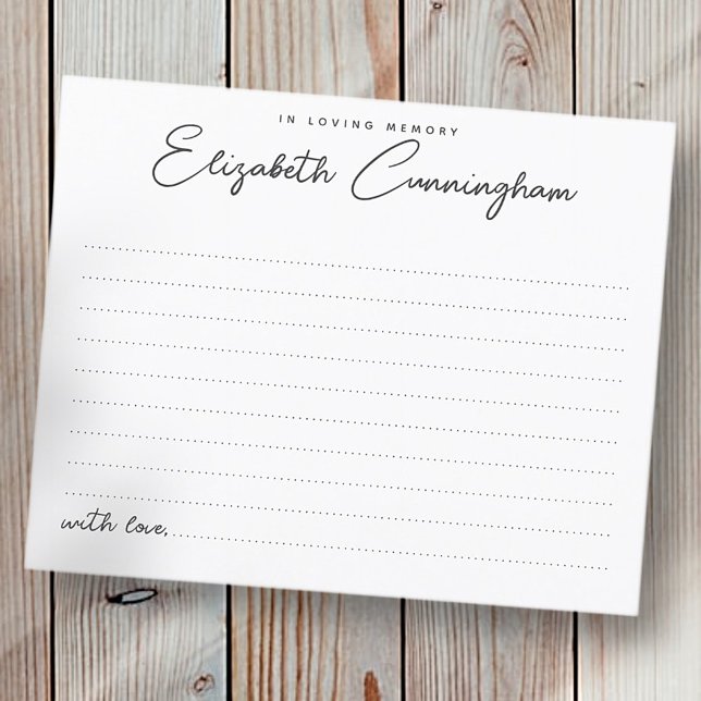 Minimalistiskt närvarokort för Loving Memory Chic (Skapare uppladdad)