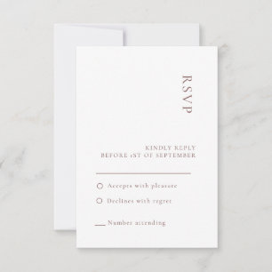 Minimalistiskt neutralt vitt bröllop RSVP-kort Inbjudningar