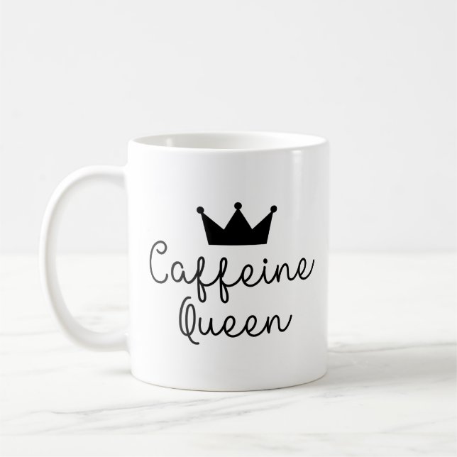 Minimalistiskt nödläge för koffeine Queen Krona Kaffemugg (Vänster)