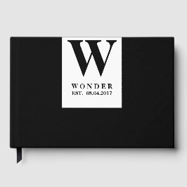 Minimalistiskt Nygift Logo | Svart Bröllopsmonogra Gästböcker