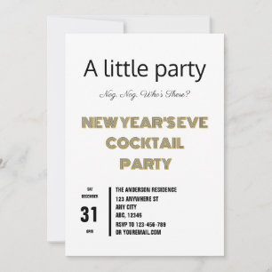 Minimalistiskt nytt år Kväll Cocktail Party Inbjudningar