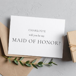 Minimalistiskt och Elegant Maid of honor Frieri ko Inbjudningar