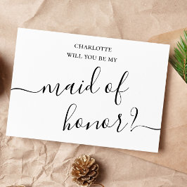 Minimalistiskt och enkelt Frieri kort för Maid of