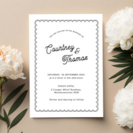 Minimalistiskt och enkelt skalopaliserat gräns inbjudningar