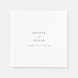 Minimalistiskt och klassiskt Vita Bröllop Pappersservett