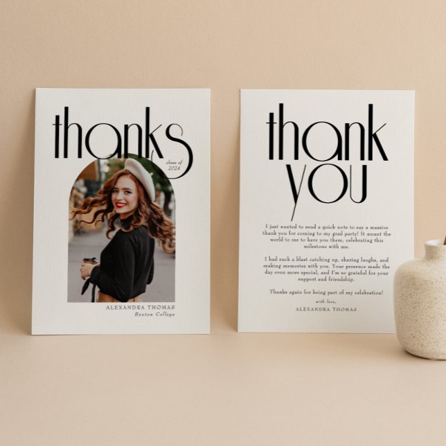 Minimalistiskt och modernt Arch Photo Studenten Tack Kort (Skapare uppladdad)