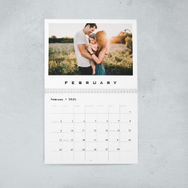 Minimalistiskt och modernt enkelt familjefoto kalender