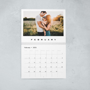 Minimalistiskt och modernt enkelt familjefoto kalender