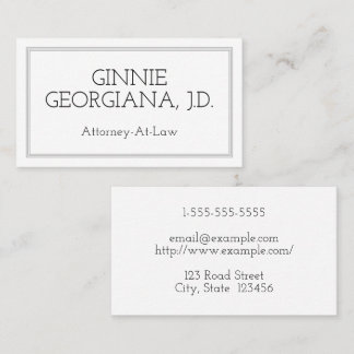 Minimalistiskt och modernt juridiskt Affärskort Visitkort
