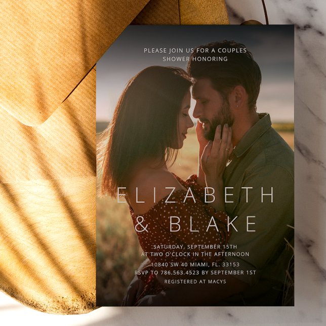 Minimalistiskt och modernt typografifoto inbjudningar (Skapare uppladdad)