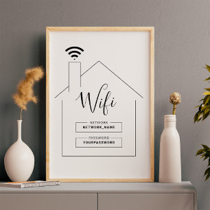 Minimalistiskt och modernt WiFi-nätverkslösenord p Poster