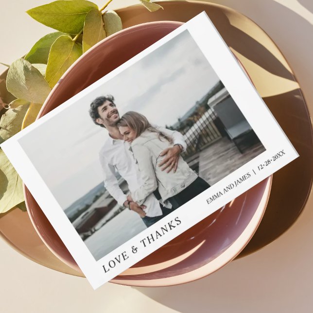 Minimalistiskt och Stilig | Foto Tack Bröllopskort Kort (Skapare uppladdad)