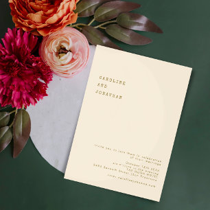 Minimalistiskt Ochre Retro-skrivmaskinteckensnitt Inbjudningar