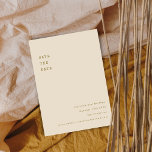 Minimalistiskt Ochre Retro-skrivmaskinteckensnitt  Spara Datumet<br><div class="desc">Minimalistisk Ochre Retro-skrivmaskinstypstypografi Bröllop spara datum</div>
