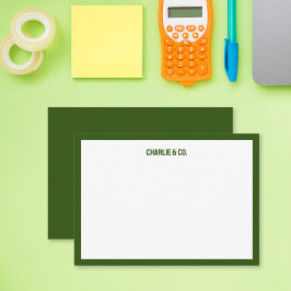 Minimalistiskt Oliv grönt enkelt Gräns, anpassa Anteckningskort