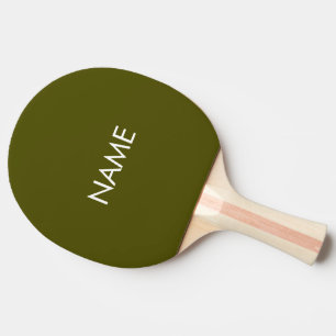 Minimalistiskt oliv grönt namntextmonogram pingisracket