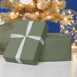 Minimalistiskt Oliv grönt vanligt solitt Färg Presentpapper