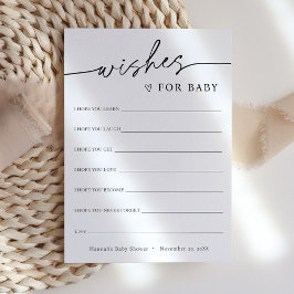 Minimalistiskt Önskemål för Baby-kort Inbjudningar