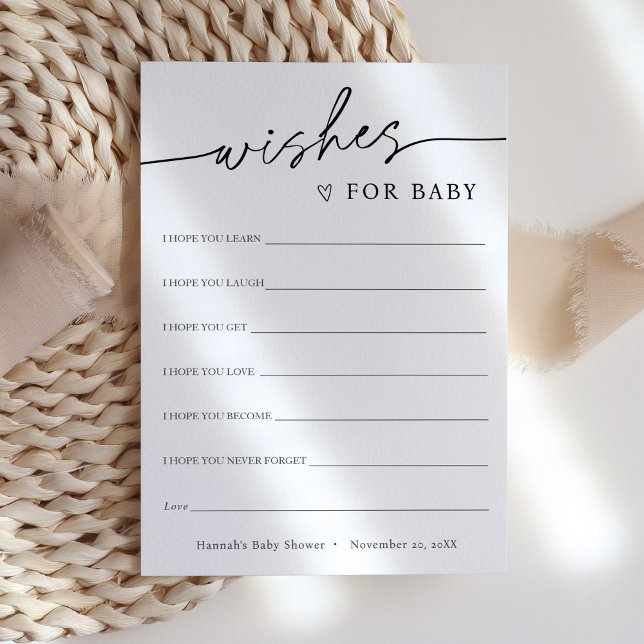Minimalistiskt Önskemål för Baby-kort Inbjudningar (Skapare uppladdad)