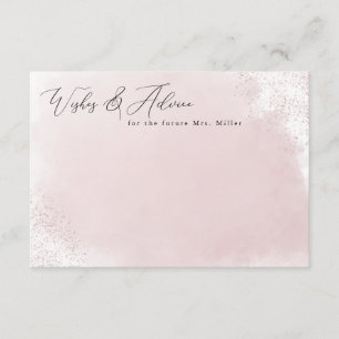 Minimalistiskt Önskemål- och rådgivkort för rosa S Tilläggskort