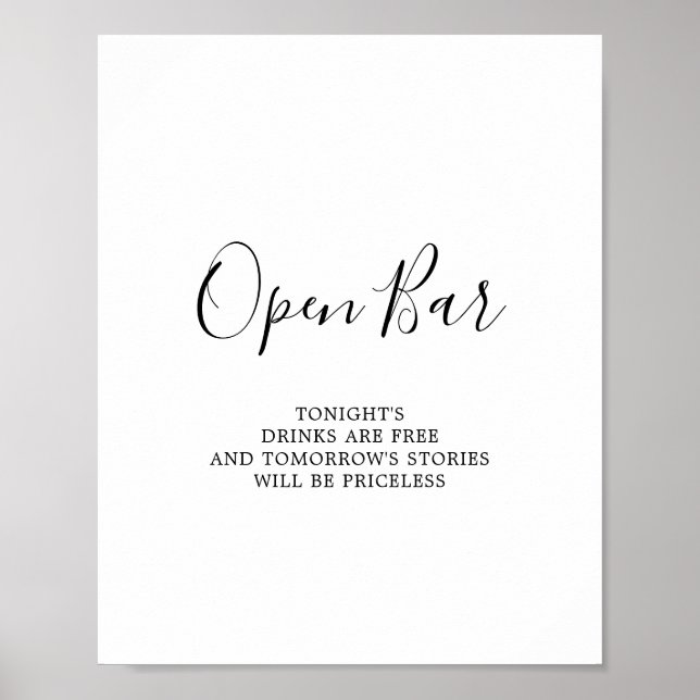 Minimalistiskt Open Pub-tecken Poster (Framsidan)